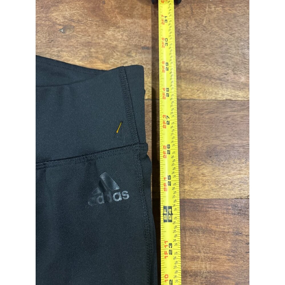 Adidas Climalite Capri Womens Leggings Black/White Logo S Stretch Activewear - Picture 9 of 10